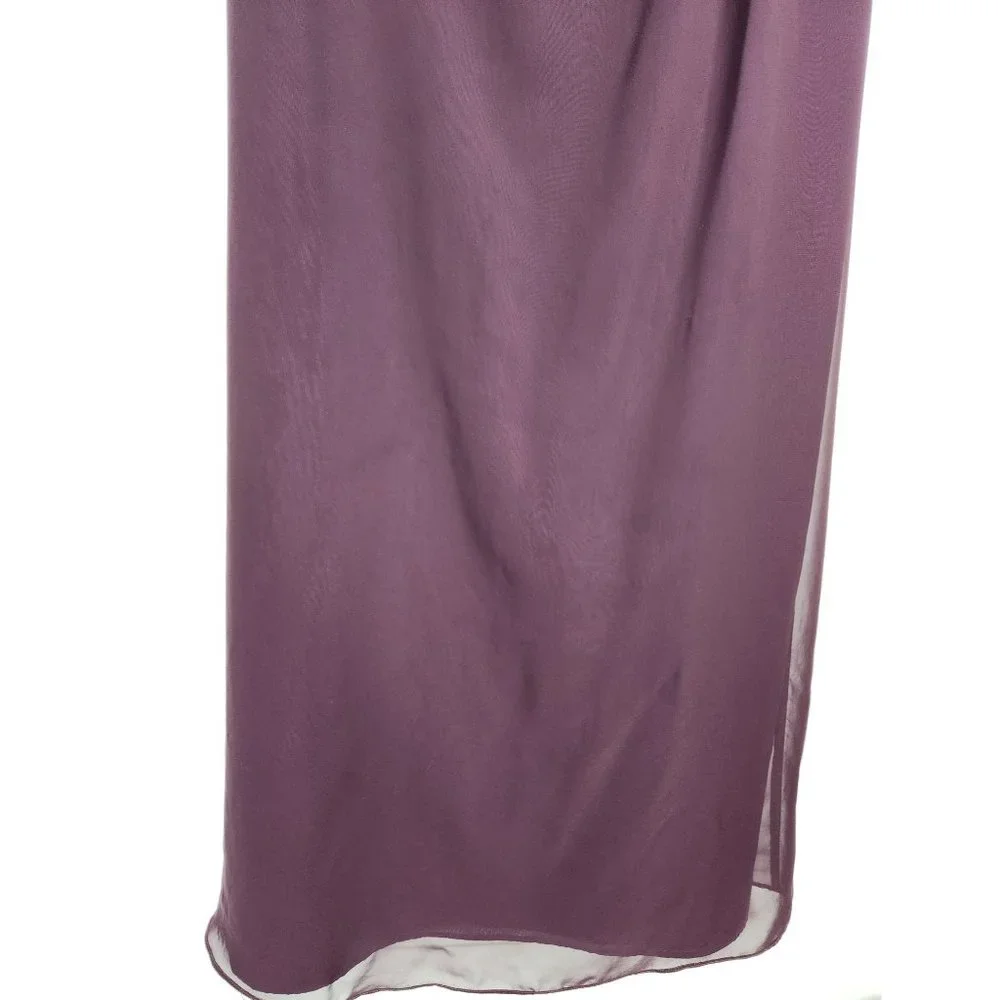 JIM HJELM Occasions Sz. 12 One Shoulder Plum Long Maxi Bridesmaid Dress